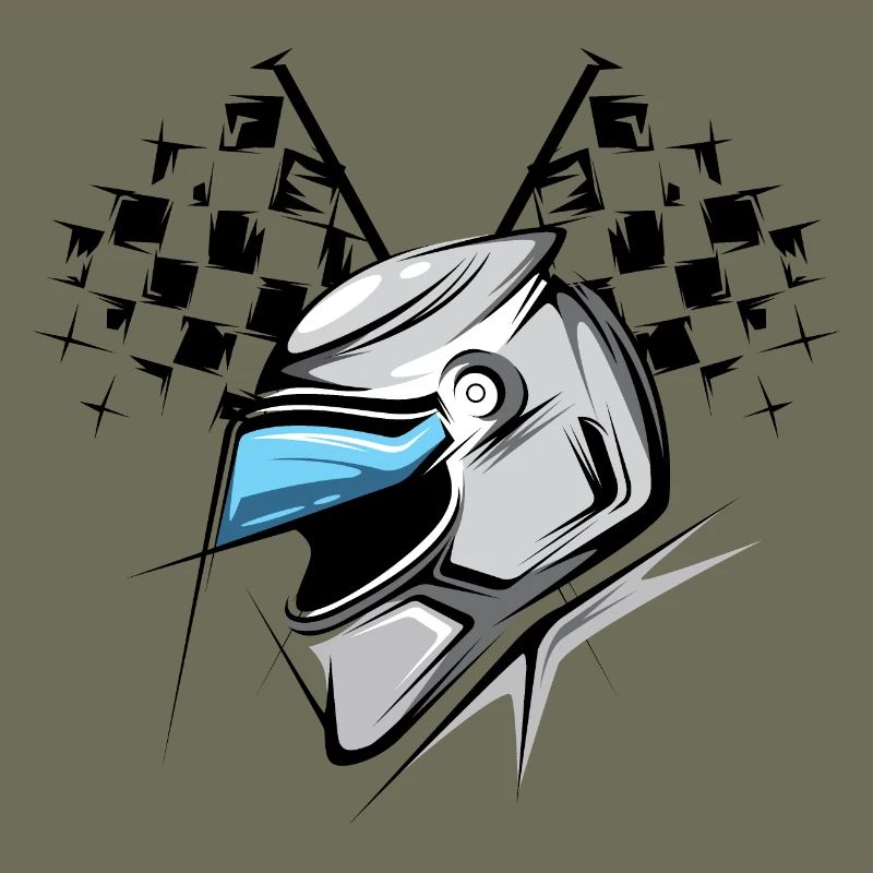 Formule damier drapeau casque illustration graphique de course