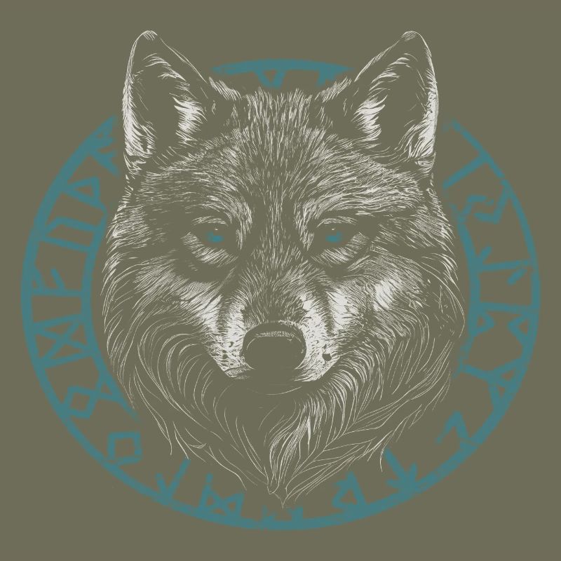 Wikinger Wolf mit Runen