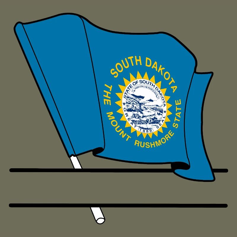 Bannière de texte du drapeau du Dakota du Sud