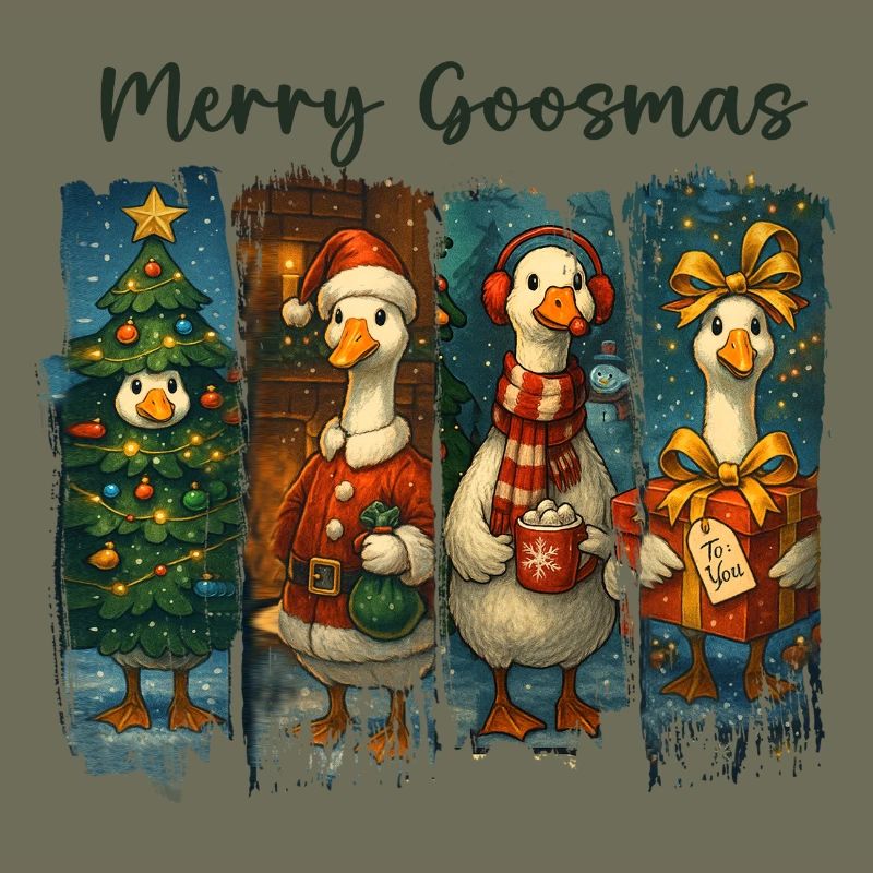 Festive Goosemas Christmas Pattern