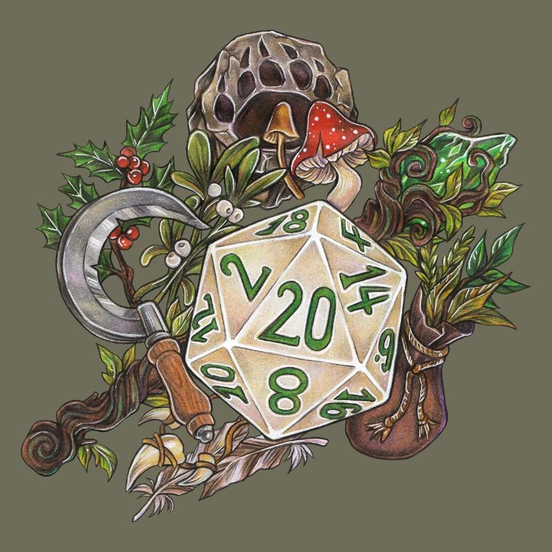 Druide de dés de table D20 pour jeu de rôle