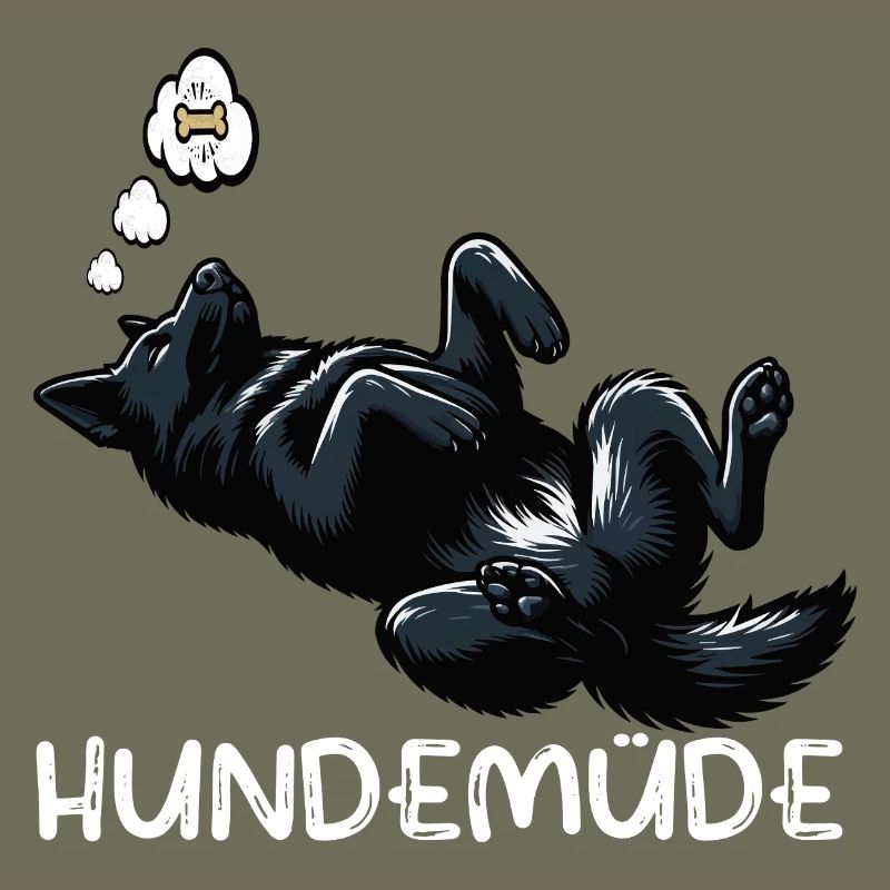 Hundemüde Schwarzer Schäferhund Schäferhundhalter