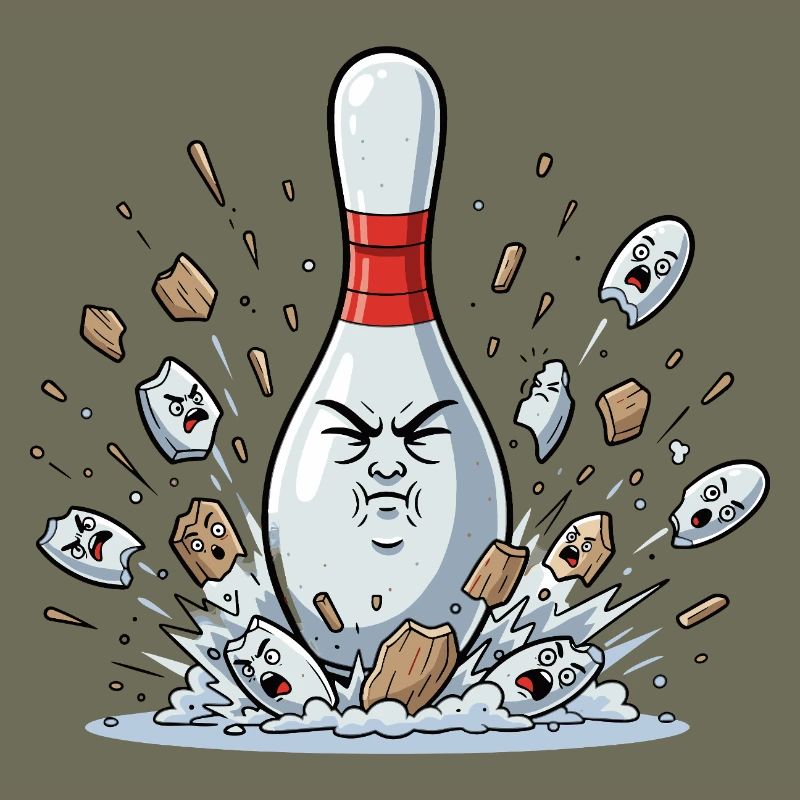 Explodierender Bowling-Pin Cartoon