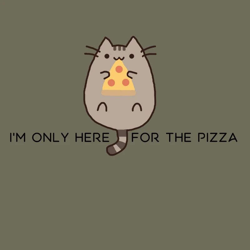 Cat eats pizza cute funny gift