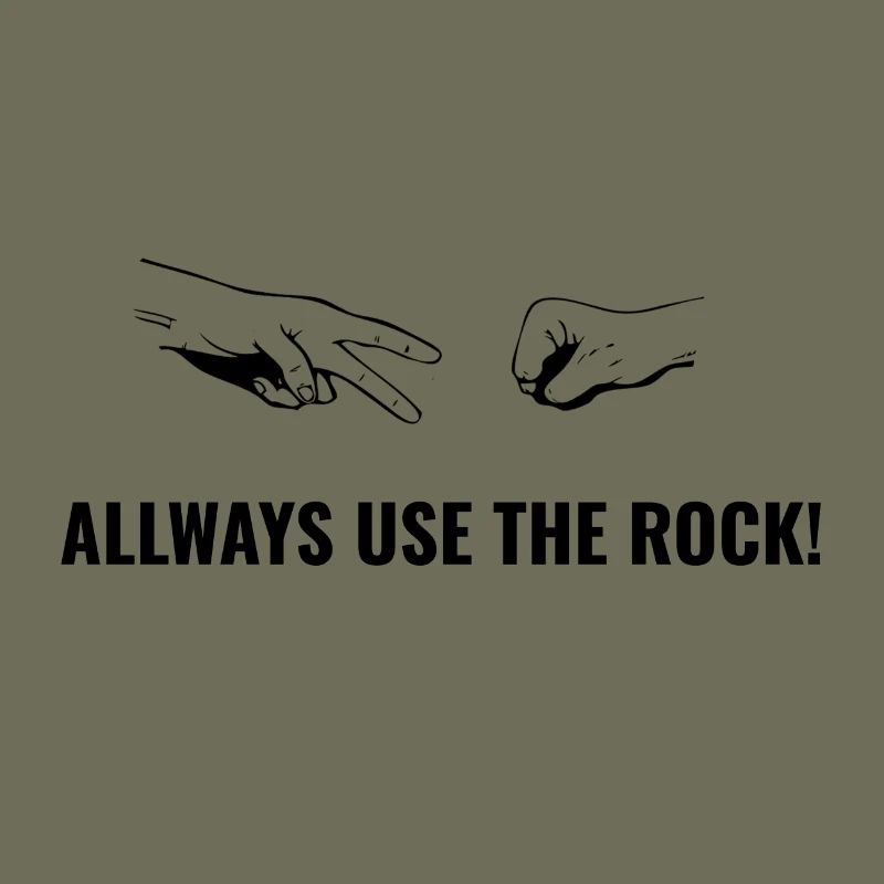 Ciseaux Papier de pierre Toujours utiliser le Rock Black