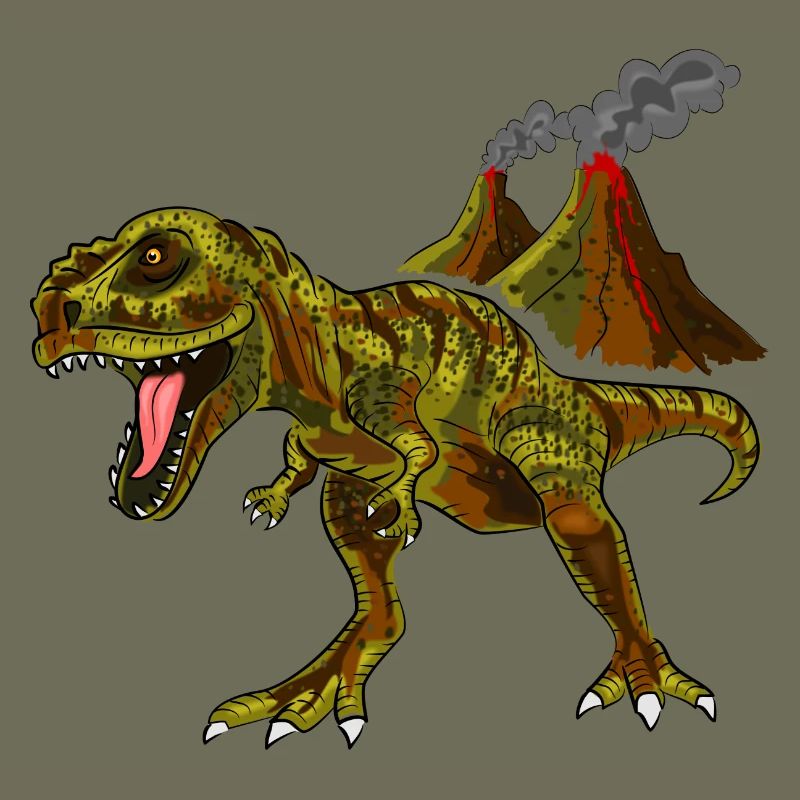 Dinosaurier Vulkan