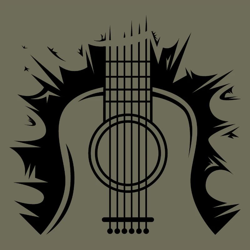 Icône d’illustration de logo d’explosion de guitare