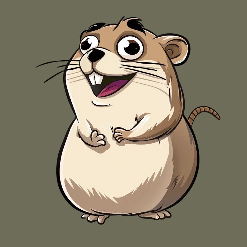 Suricate de dessin animé excité mignon