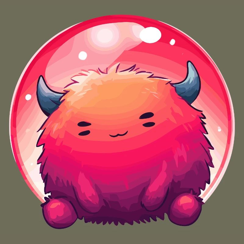 Fluffiges Monstergesicht Gradient