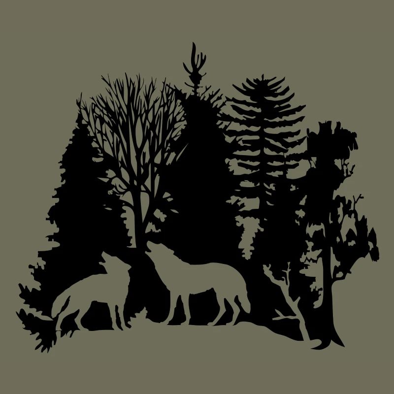 wolf raubtier rudel wald baum bäume wild tier wolf
