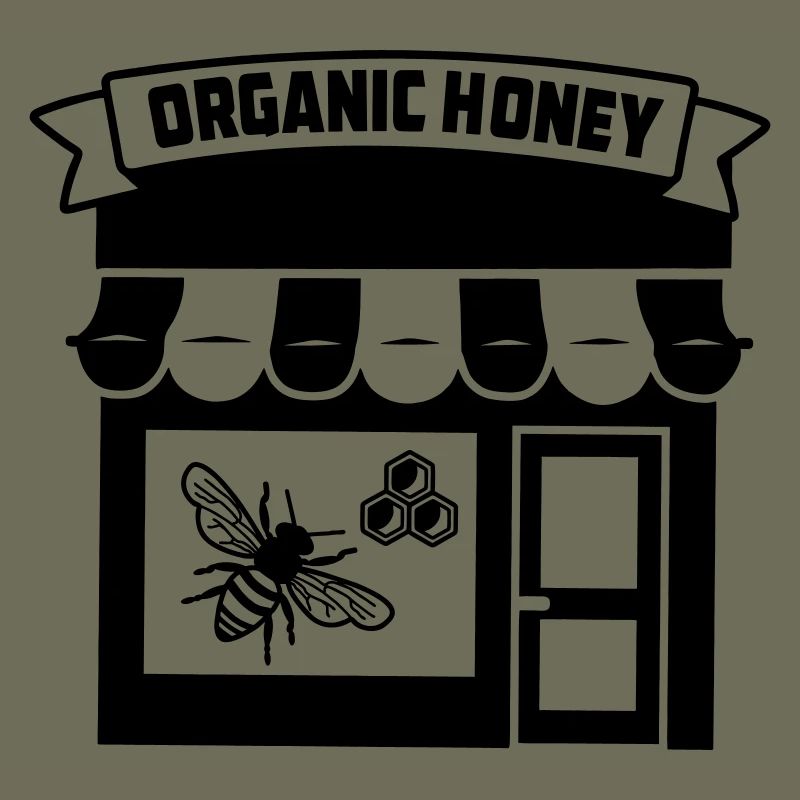 Bio-Honigladen oder msrkt mit Banner und t