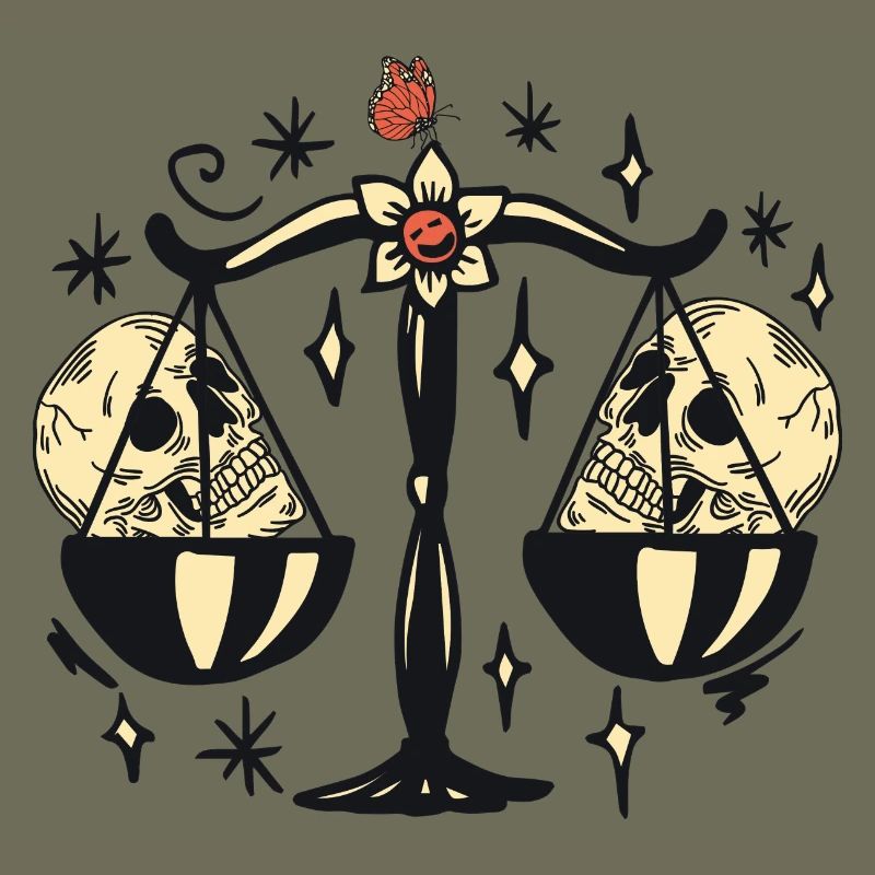 Libra with skulls