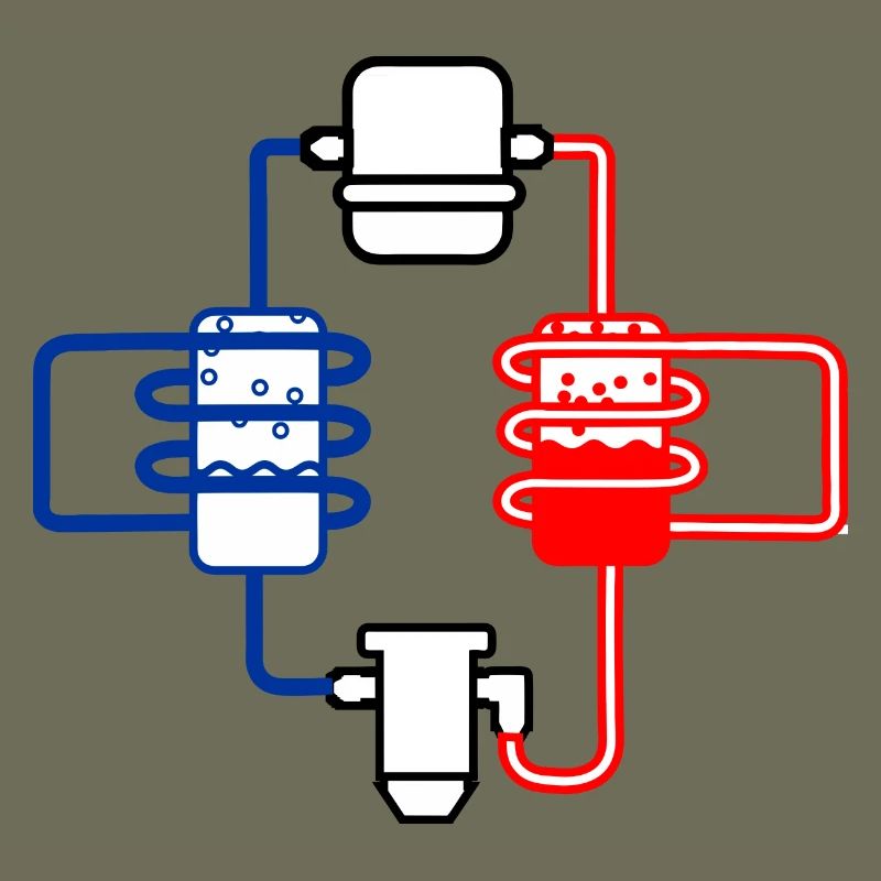 Heat pump red blue