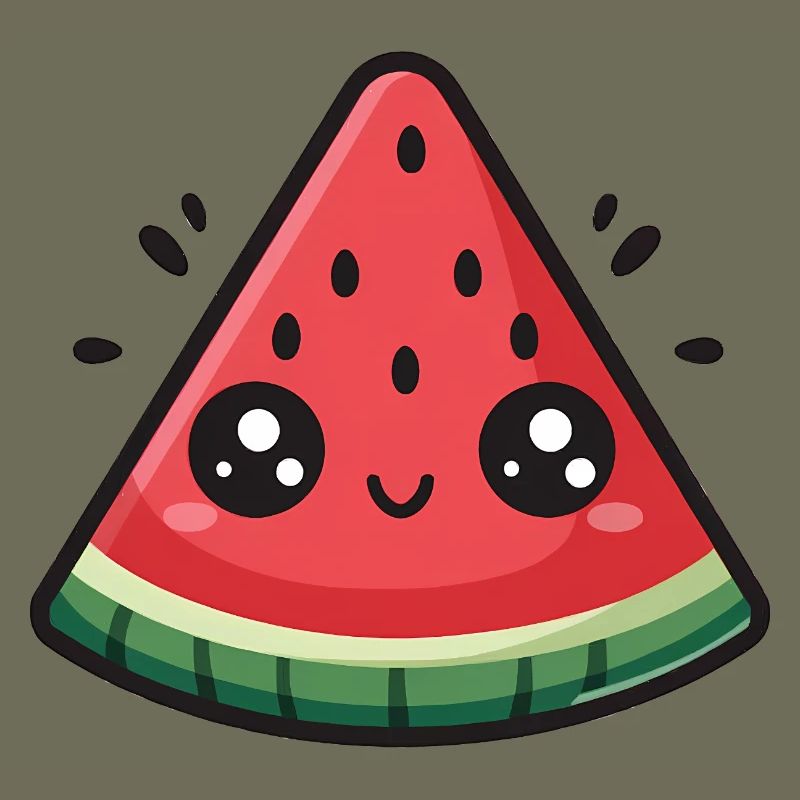 Tranche de pastèque kawaii