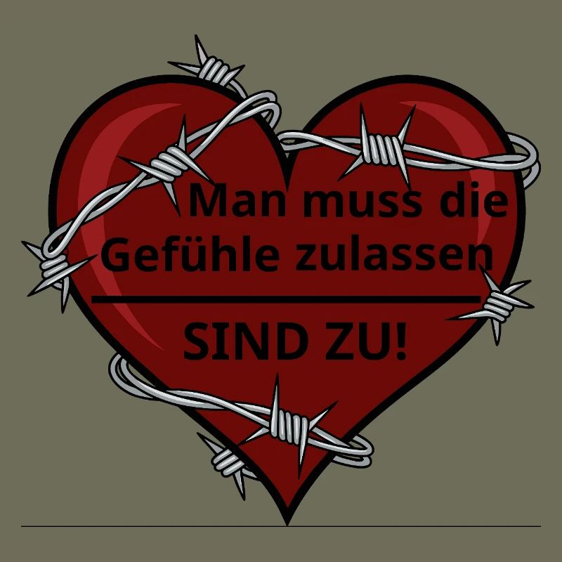 Sarkastisches Herz mit Stacheldraht