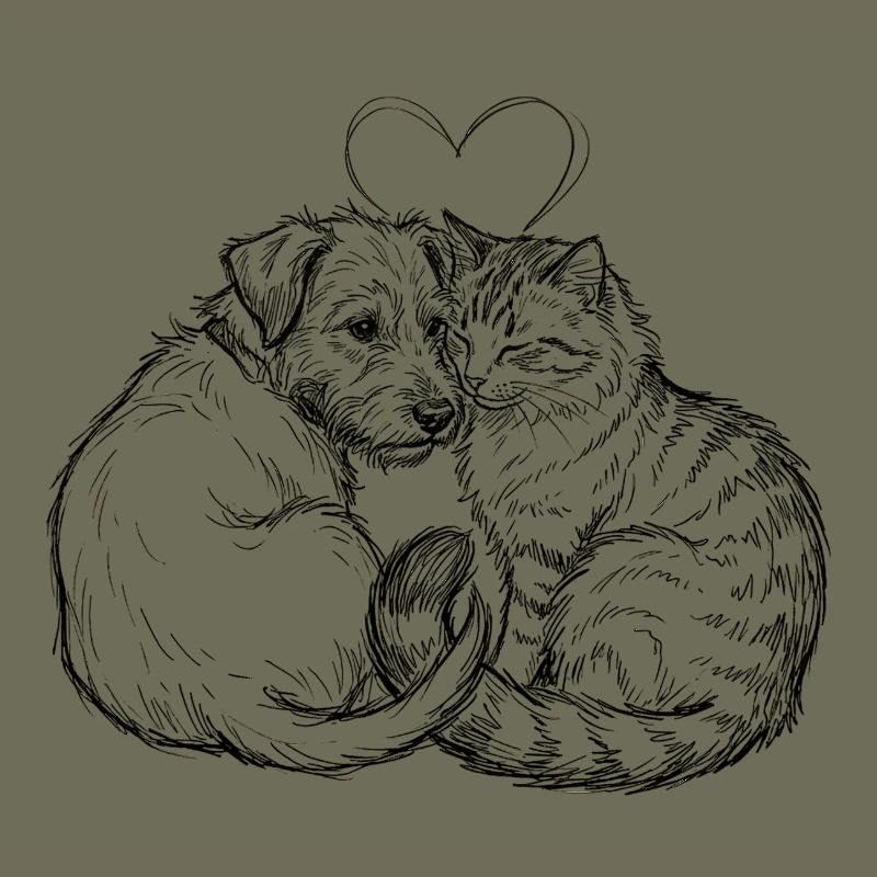 Amis mignons (Chat + Chien)
