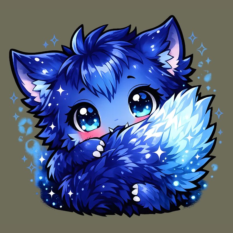 Blauer Eisfuchs Chibi-Design