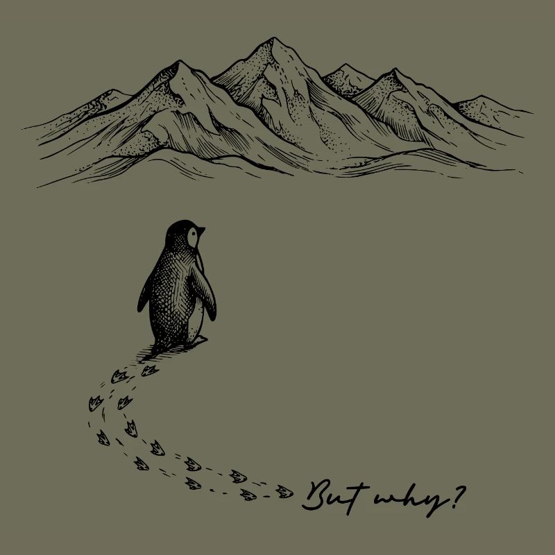 But why? Penguin Meme Footprints Doodle Doodle
