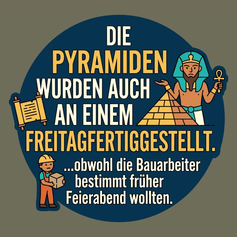 Pyramiden Freitag Feierabend Spruch