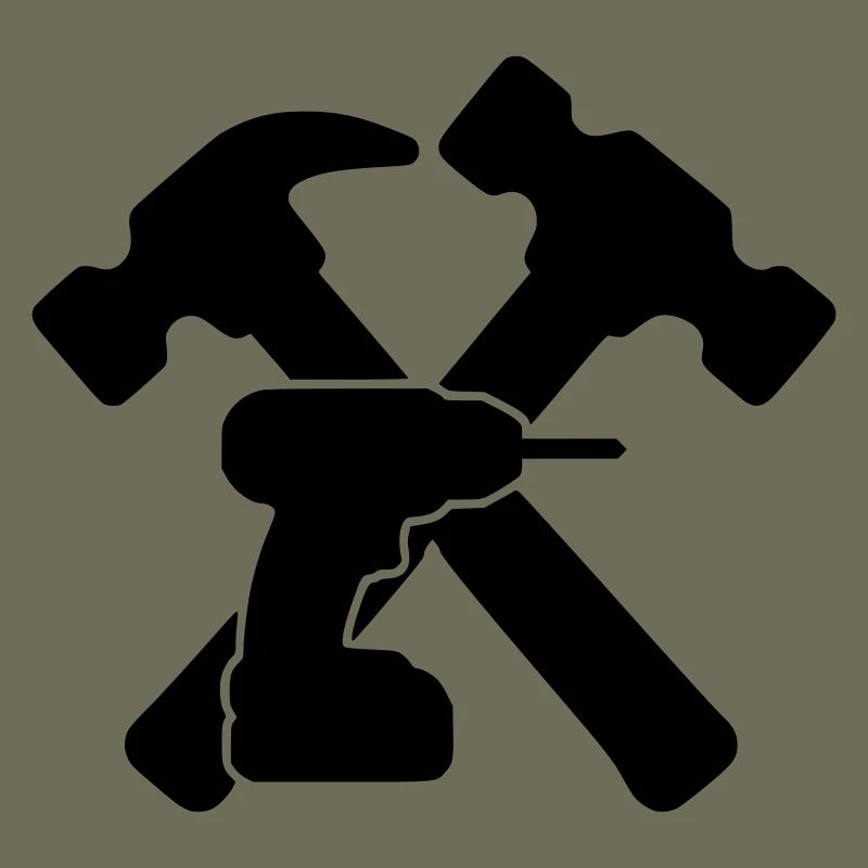 Marteaux à outils, silhouette de perceuse