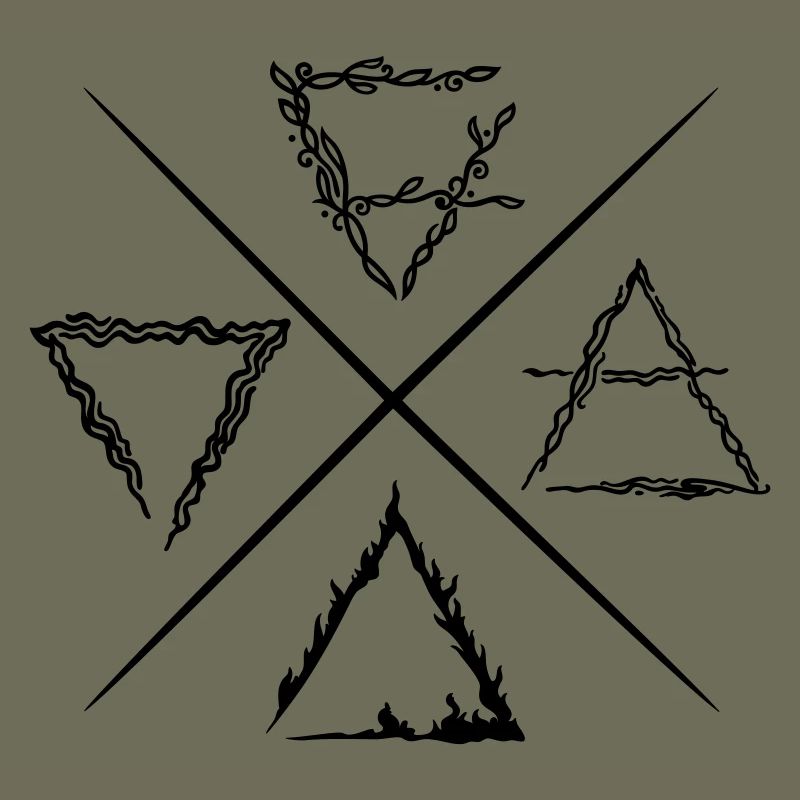 Vier Elemente Symbole