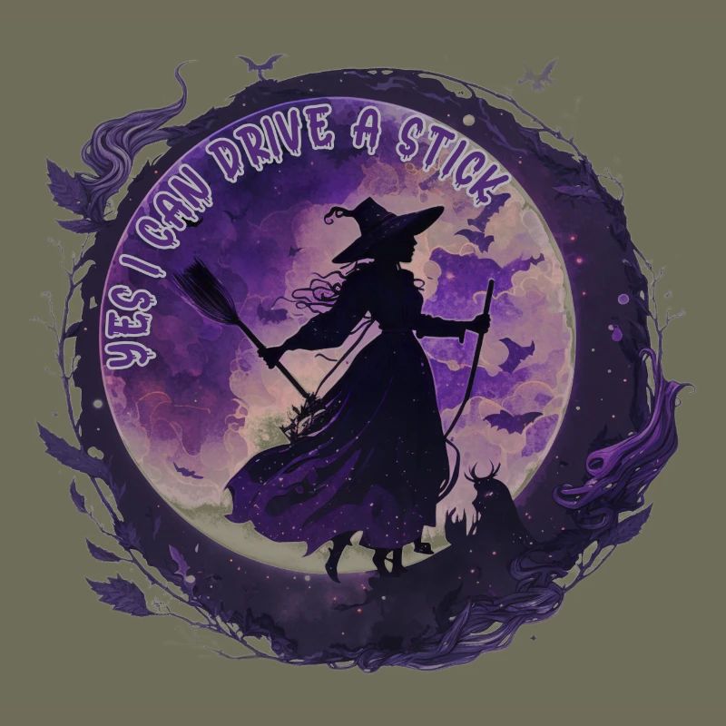 Moon Magic Witch Under Night Moon Halloween