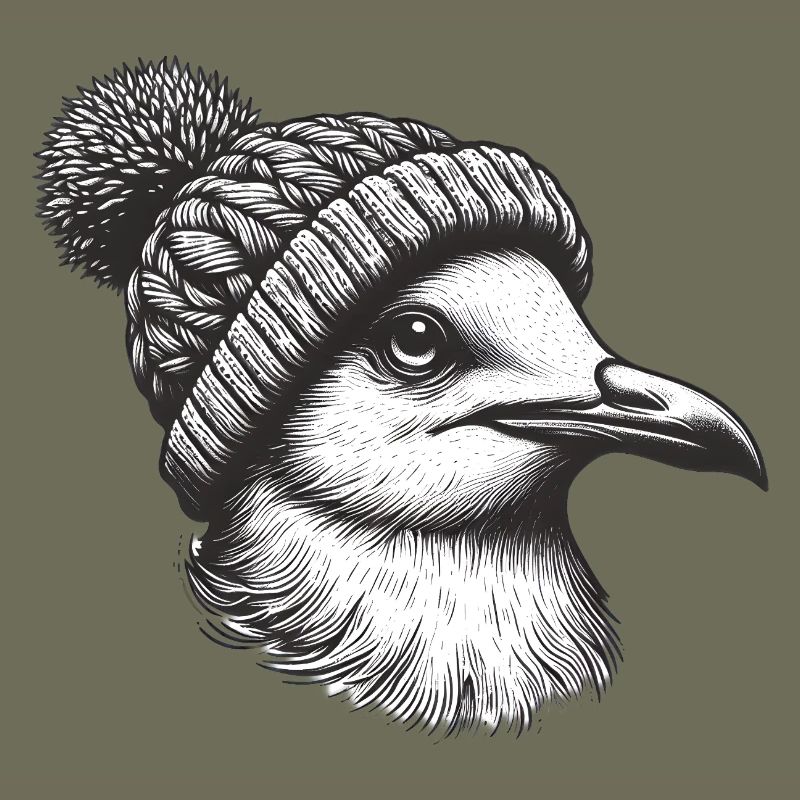 Möwe mit Pudelmütze
