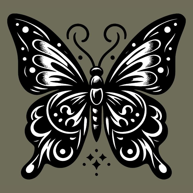 Monochrome Stylized Butterfly