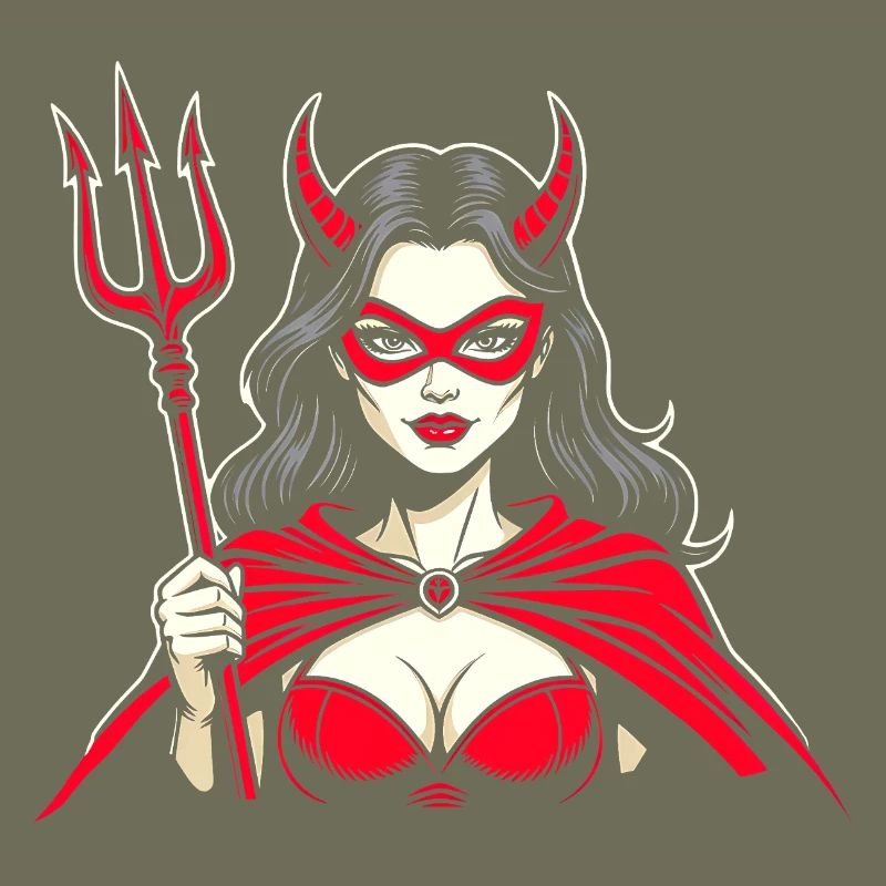 Devil Trident Hell Devil Woman Woman Devil