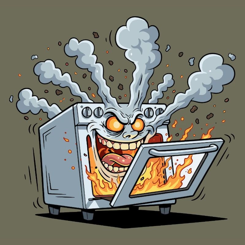 Fiery Kitchen Oven Monster