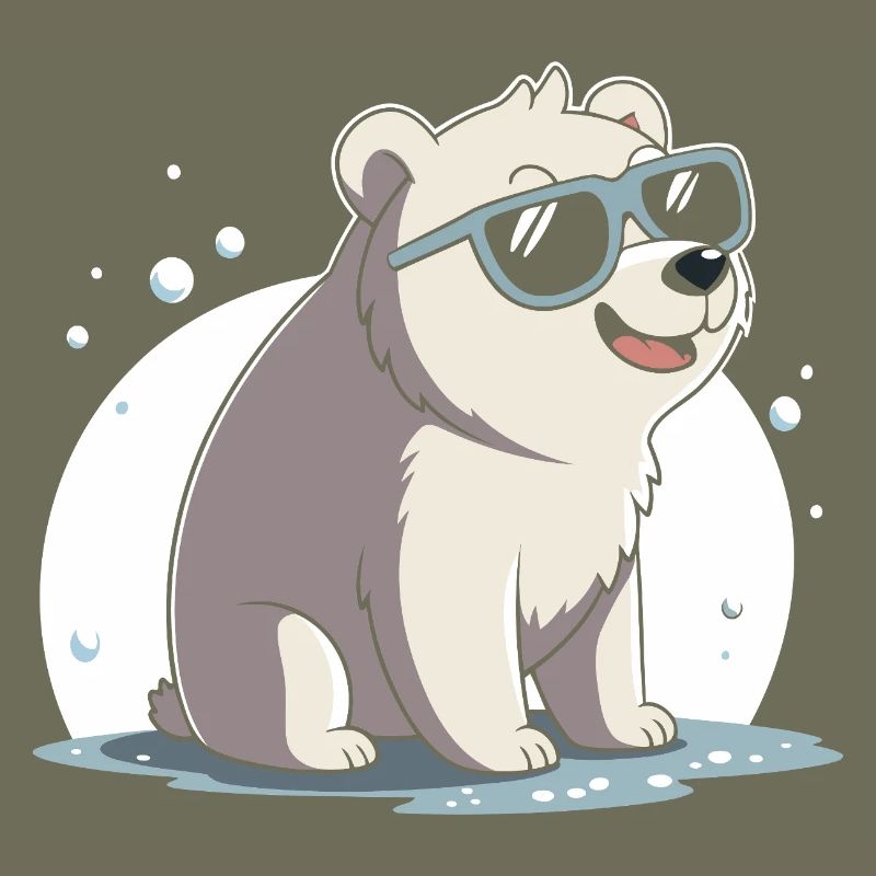 Schicker Eisbär mit Brille