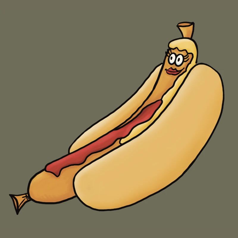 entspannte Bockwurst im Brötchen