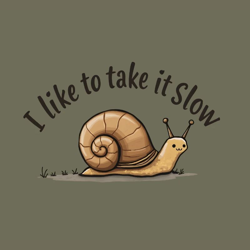 Langsame Schnecke „Nimm es langsam“