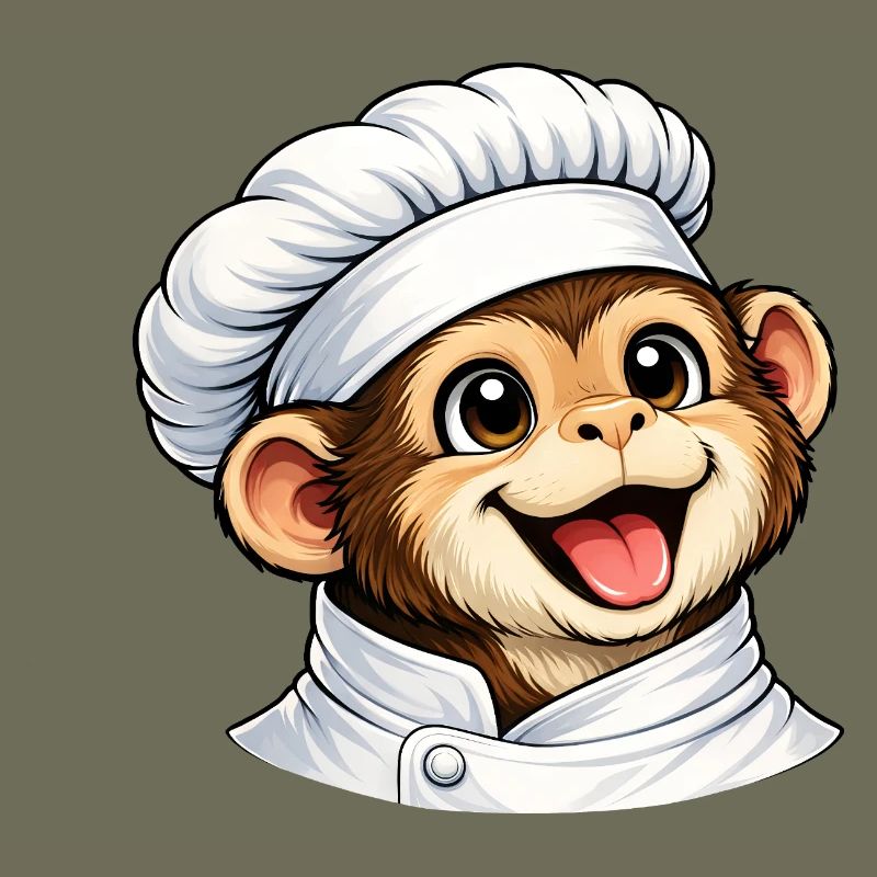 Cute Monkey Chef Cartoon