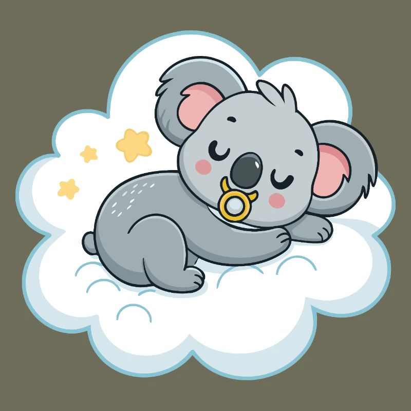 Dreamy Koala on Pacifier Cloud