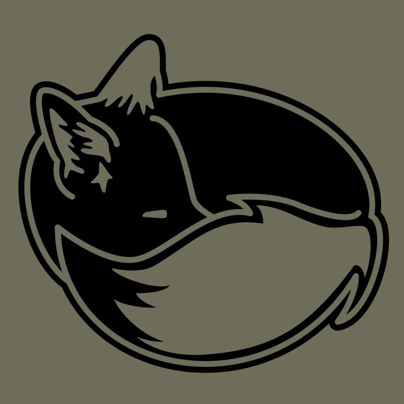Fuchs eingekuschelt – Kawaii Fox Cartoon Design