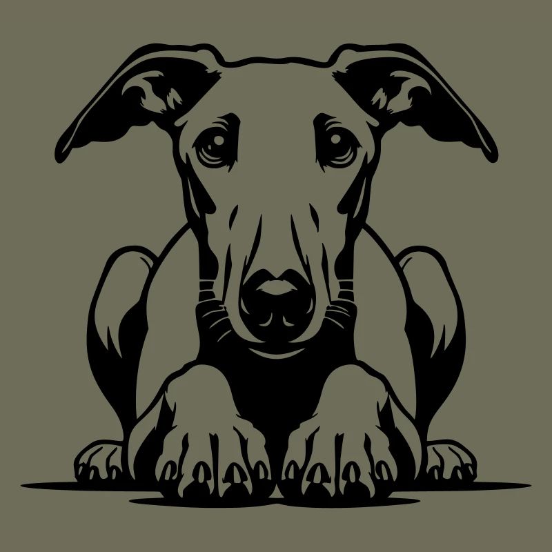 Whippet Kopf mit Pfoten