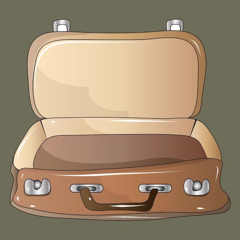 Valise rétro ouverte-Compagnon de voyage nostalgique