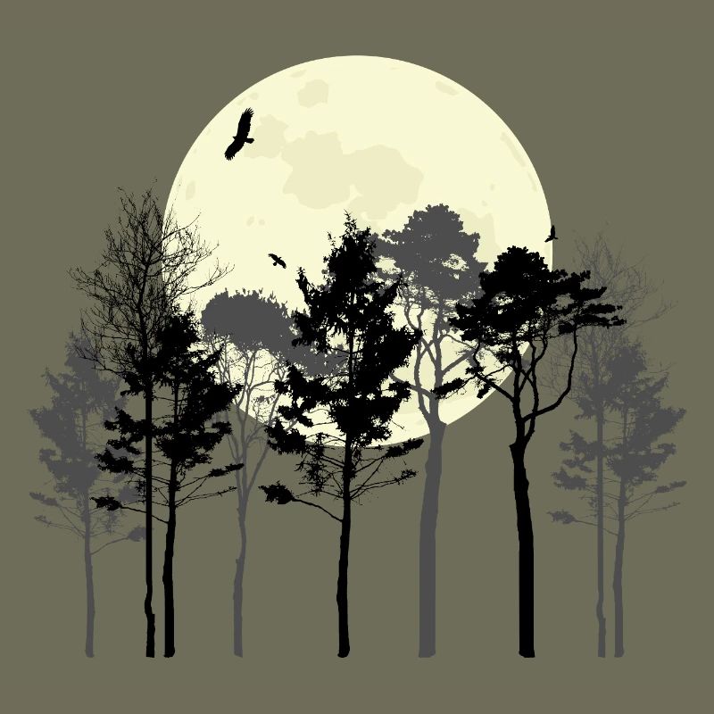 Conception de silhouette de la forêt céleste