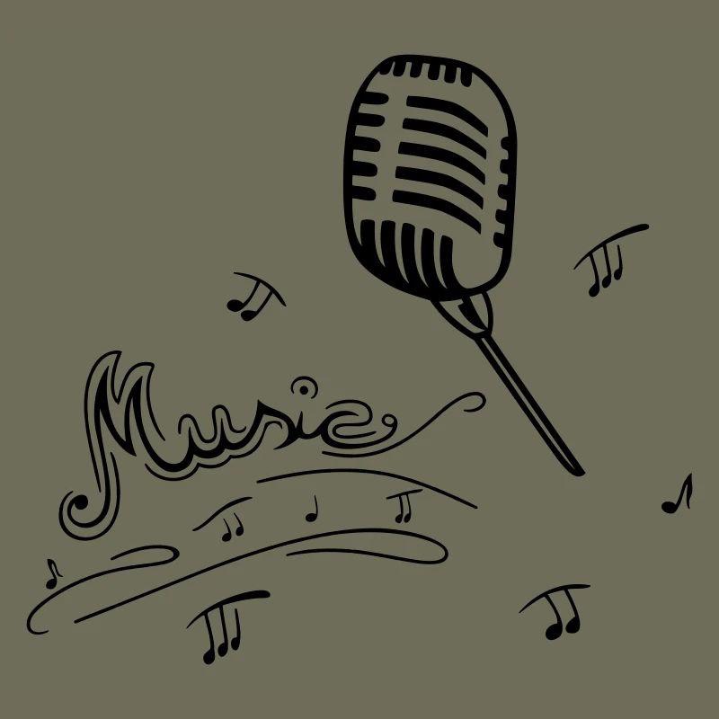 Retro Mikrofon mit Musiknoten