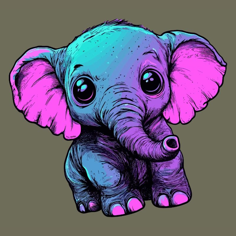 Néon éléphant Pop Art Couleurs