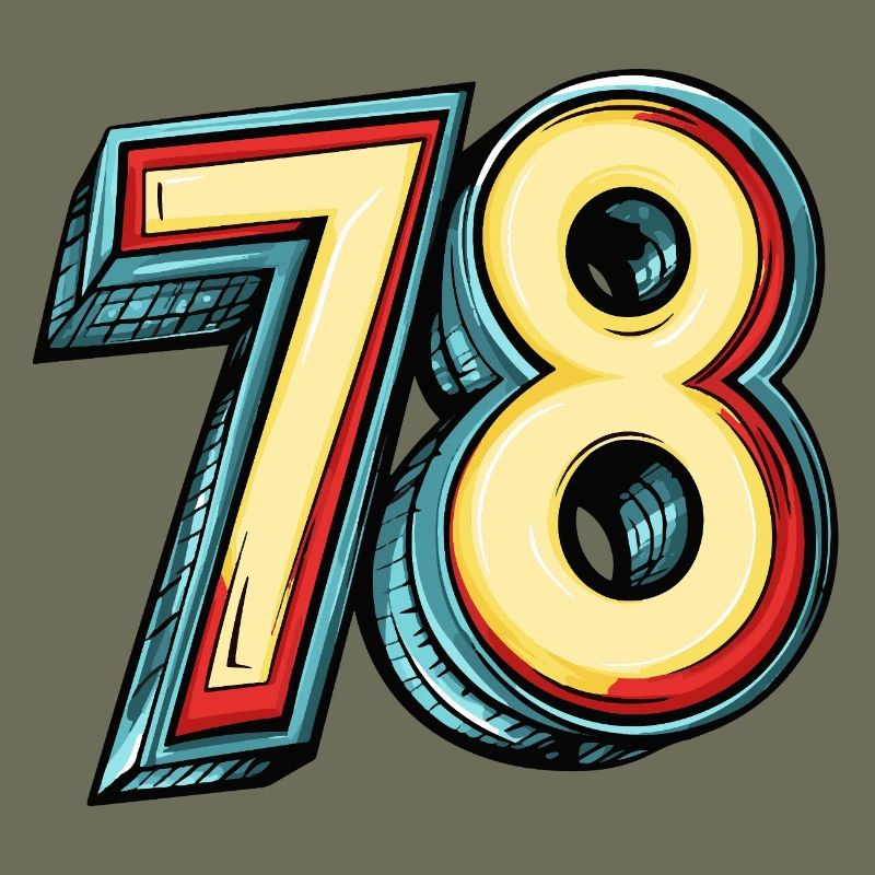 78 Zahl Bunt