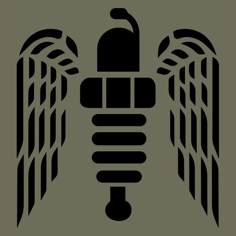 Spark plug emblem with large wings