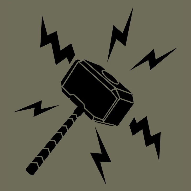 Thor-Hammer mit Blitz