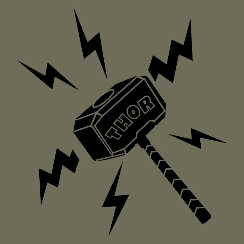Thor hammer with text THOR