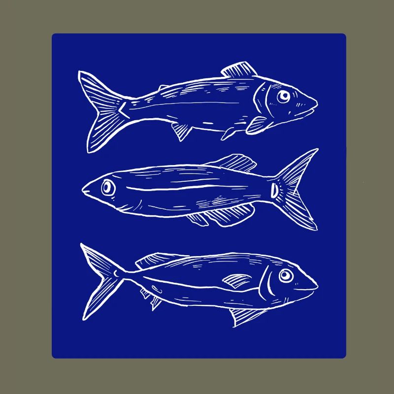 Dark blue fish pattern illustration