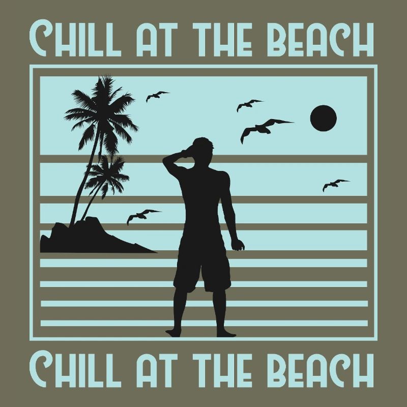 Conception de silhouette de plage décontractée