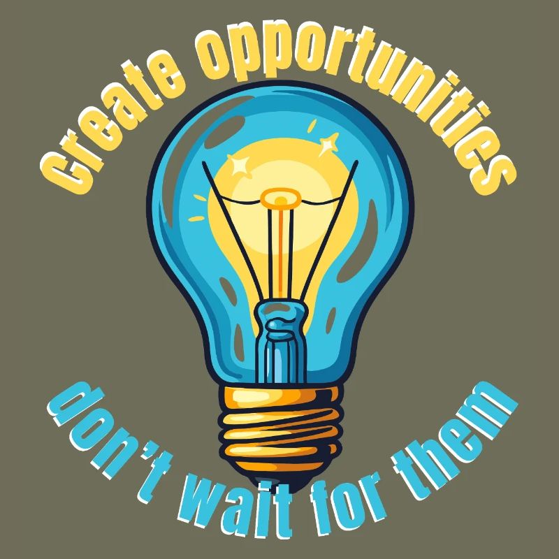 Create Opportunities Motivational Light Bulb Desig