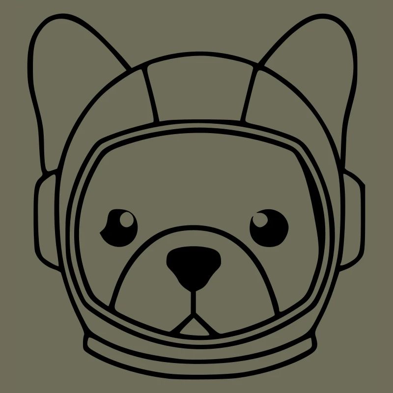  Frenchie Astronaut Helm Outline