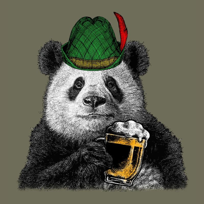 Graphique du Bavarian Beer Fest Panda Bear Alpine Hat